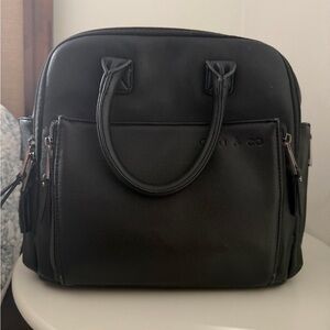 Black Men's Leather Carryall Bag - Unbranded